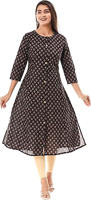Long Tunic relaxed printed Feihan Impex for women with 3/4 sleeves.. Shop easy, pay less, get it fast — with DIAYTAR Nigeria.