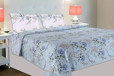 Double House Double Bed Draw 100 % Cotton with 2 pillowcases, 186 threads, size 250 cm x 220 cm (blue).. Discover why millions choose DIAYTAR for affordable online shopping with delivery in just 5-8 days.