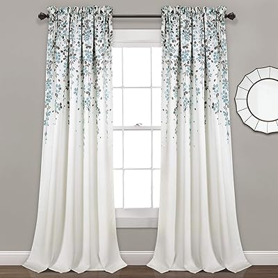 Lush Decor - Set of blackout curtains for windows with flowers that cry for living room, dining room, bedroom (pair), 52 "wide x 84" long, blue and gray.. Experience the power of choice with DIAYTAR NIGERIA's vast catalog and affordable 5-8 day delivery.