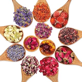 Kit of natural dried flowers castwave, dried flowers in a hurry for the manufacture of soap, DIY candles, precious nails balls comprising pink, lavender, lilium, jasmine, etc., 12 bags.. Shop with purpose and save with DIAYTAR NIGERIA's extensive platform and nationwide delivery service.