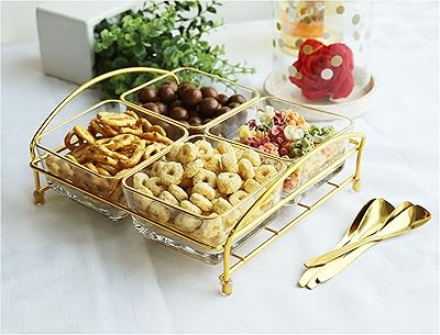 Set of 4 Cusin Art service bowls with support, 4 glass bowls of 260 ml, 4 stainless steel spoons, gold/transparent, BT-506316.. DIAYTAR NIGERIA: Where every shopping need is met with affordable prices and timely delivery.