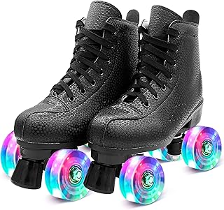 Perzcare roller skates for women and girls, high -end classic roller roller pads, 4 shiny wheels, PU leather roller pads for beginners, adolescents/adults/boys/interior/outdoor unisex.. From essentials to electronics, DIAYTAR Nigeria ships your order in no time.