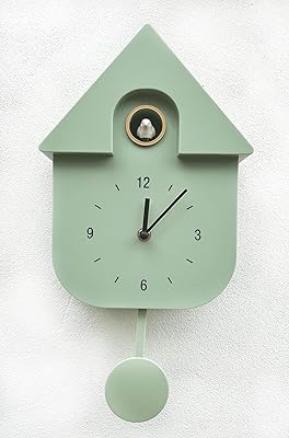 Wall clock Design Modern Chalet with the song of birds in three colors (light green).. DIAYTAR NIGERIA: Bringing affordable shopping solutions with a diverse product catalog delivered nationwide.