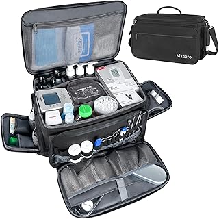 Nurse bag, bag of medical supplies with interior separator and non -slip background, anti -shock waterproof bag with shoulder strap for home hygiene and visiting physical nurse gift, black.. Shop with intention at DIAYTAR NIGERIA, offering thousands of products delivered nationwide in days.