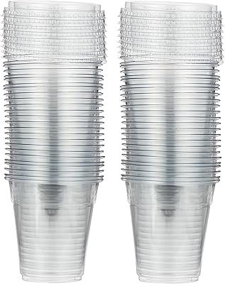 SNH 8oz SNH juice cup with Solid transparent lid 50 Pieces - ideal for iced coffee, smoothies, bubble boba tea, milkshakes, ice cocktails, water, sodas, juices, snacks, desserts and more... DIAYTAR NIGERIA revolutionizes online shopping with competitive prices and reliable 5-8 day delivery.