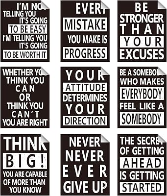 9 pieces wall sticker spiritual motivation inspiring positive quotes sticker for library house school office wall decorations, 8 x 10 inches.. DIAYTAR NIGERIA makes online shopping accessible with our comprehensive platform and prompt delivery service.