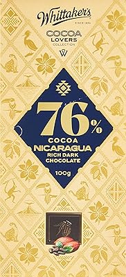 Rich dark chocolate Whittakers 395 76 % cocoa nicaragua 100 g.. Need something fast? Order it now from DIAYTAR Nigeria.