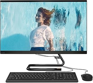 Desktop Lenovo IdeaCentre AIO 3 with 27-inch FHD screen, Intel Core i3 processor, 2 × 4 GB of RAM, 128 GB SSD, 1 TB hard drive, Windows 10 all-in-one family, mouse and wired keyboard (black).. Skip the lines and shop online — DIAYTAR Nigeria delivers to your door in days.