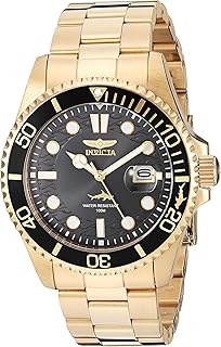 Quartz watch for men pro diver with stainless steel bracelet, gold, 22 (model: 30026), gold, 43 mm, diver, gold, 43 mm, diver.. DIAYTAR NIGERIA: Your partner in affordable shopping with nationwide delivery in just 5-8 days.