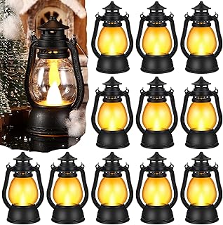 12pcs mini lanterns with LED candle, small decorative lanterns for table lantern table centers, decorations of rustic lanterns for Christmas, Halloween, wedding party (black).. Your budget-friendly online marketplace, DIAYTAR NIGERIA delivers a world of products in just 5-8 days.