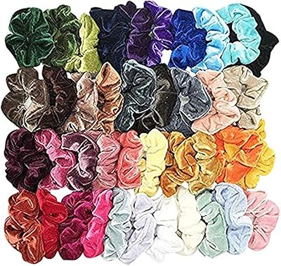 Set of round elastic elastic bands covered with Frankel velvet for women and girls, several colors - 40 pieces.. DIAYTAR NIGERIA delivers affordability and convenience to your doorstep within 8 days of purchase.