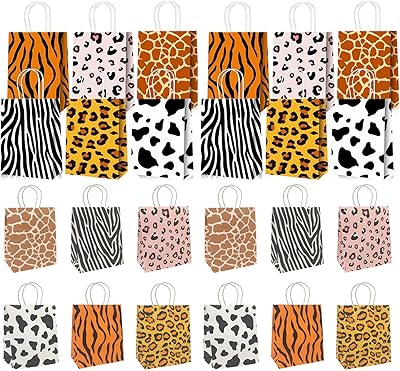 KRAFT paper gift bags 24 pieces printed animal printed candy bags jungle.. Experience the future of online shopping with DIAYTAR NIGERIA's extensive product range and competitive pricing.