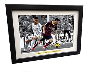 Football frame of black football 12x8 signed, Lionel Messi Barcelona Cristiano Ronaldo Real Madrid, Football photo frame, A4 gift.. Browse, shop, and receive — DIAYTAR Nigeria keeps it simple.