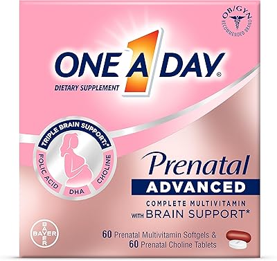 Complete multivitamin advanced per day with brain support for women with choline, folic acid, omega-3 DHA and iron for before, during and after pregnancy, 60 + 60 pieces (total set of 120 pieces).. Your digital shopping companion, DIAYTAR NIGERIA offers exceptional value with delivery in less than 8 days.
