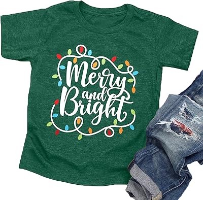 Christmas shirts for babies boys and girls, joyful and bright t-shirt, Christmas lights, vacation tops.. Experience the satisfaction of affordable shopping with DIAYTAR NIGERIA's nationwide 5-8 day delivery.