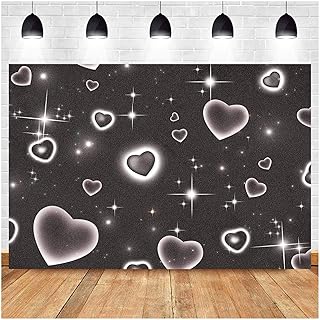 Background of black heart -shaped photography in the early 2000s, children's portrait decoration, prenatal party, stars of the old school in the 90s, glamorous photo shoot, birthday party, photo studio, 2.1 x 5 feet, vinyl accessories.. One platform, endless products — welcome to DIAYTAR Nigeria.