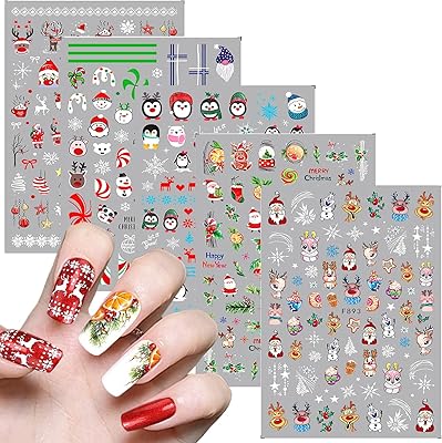 3D stickers for nail art, snowflake, Christmas tree, snowflake, momentum, Santa Claus, winter holidays, holographic stickers for nail art, for women and girls (5 leaves).. Say goodbye to limited options and long shipping times. DIAYTAR Nigeria delivers variety, quality, and affordability straight to your door.