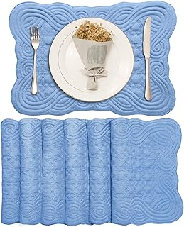 Loom and Mill Lot of 6 sets of the matt table in natural fabric of firm style, double layer and washable for the kitchen, the dinners, the holidays, all the seasons, daily use (30.5 x 45.7 cm, blue).. With DIAYTAR Nigeria, you can browse through thousands of items at the best prices. Place your order today and receive it in less than a week.