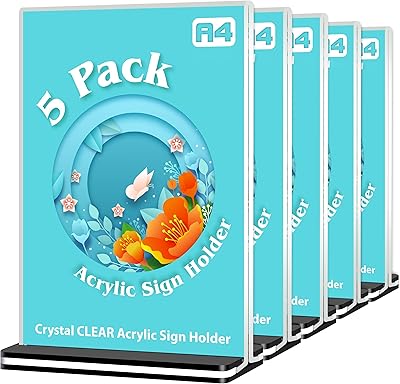 Acrylic A4 A4 ACRYLIC PACKAGE, Menu support for restaurants, hotels, promotions, photos, documents and more (5 rooms) (pack of 5 A4).. A world of products at your fingertips — thanks to DIAYTAR Nigeria.