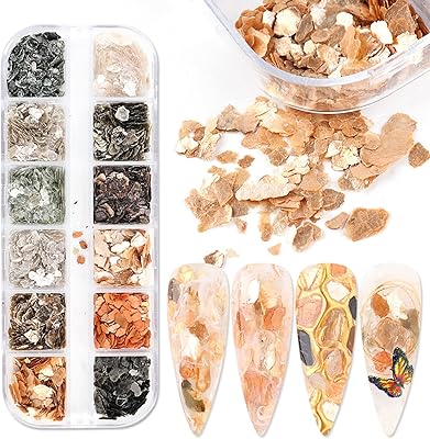 12 glitter grids for nail mica stone art, 3D irregular ends, marble flakes, adhesive for nails in colorful metal for acrylic nails, nail art tools.. Your everyday shopping destination, DIAYTAR NIGERIA offers unbeatable value with quick delivery times.