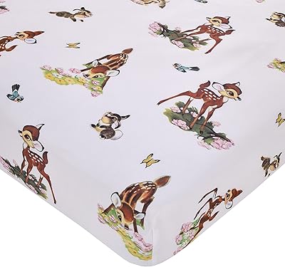 Disney ready -to -use child bed sheet for children's bedroom, on vintage bambi and panpan pattern, in dark, green and white beige.. Discover the perfect balance of price and convenience with DIAYTAR NIGERIA's nationwide e-commerce platform.