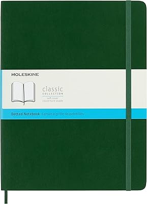 Extra wide moleskine notebook, polka dot, myrtle green, flexible cover (7.5 x 9.75).. Shop like never before with DIAYTAR NIGERIA's comprehensive marketplace and budget-friendly shipping.