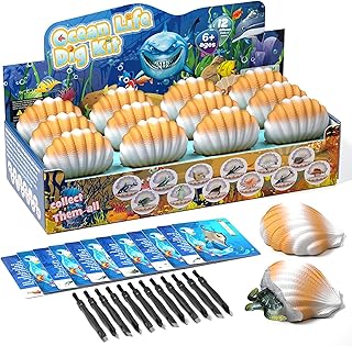 Archaeological excavation games, 12 different eggs with 12 fossil sets, educational gifts for scientific excavations for children, archeology and paleontology game (ocean fossils).. Shop the future with DIAYTAR NIGERIA - thousands of products, unbeatable prices, delivery within a week.