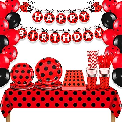 Somand 200 pieces of ladybug party supplies including Balloons de la dishes A banner.. DIAYTAR NIGERIA: Making online shopping accessible with affordable prices and nationwide delivery service.