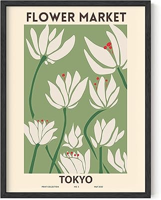 HOSS & HOSS poster, botanical decor of the flower market - floral wall art, floral poster and floral prints, sage green wall decoration, without frame, 12 "x 16" (sage flower).. DIAYTAR NIGERIA: Putting quality products within reach of every Nigerian through our affordable marketplace.