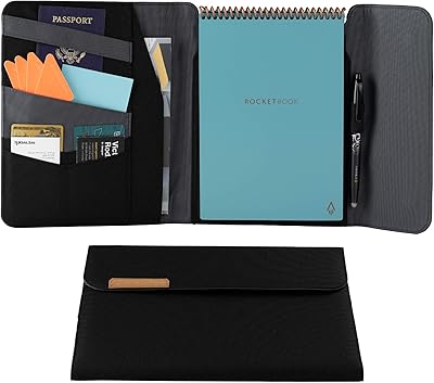 Folding cover with 100 % recyclable Rocketbook capsule with STYLO holder, magnetic clip and interior storage - black, letter format (8.5.. Enjoy stress-free shopping with affordable prices on DIAYTAR Nigeria.