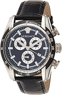 Versace VE2I00121 CHRONOGRAPH WATCH FOR MEN LEATHER - Black, black, bracelet.. Great finds. Great prices. Fast shipping. That’s DIAYTAR Nigeria.