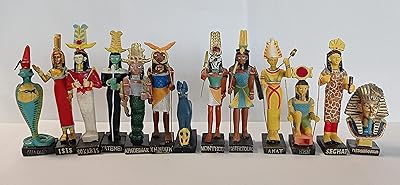 Set of 13 figurines from the Egyptian God of ancient Egypt, resin statue size 5 'high (Khnoum, Apademar, Ouaddiet, Anouket, Tatenen, Heh, Anat, Tutchhamon ,, Oupouaout, Sokaris, Nefertoum, Monthou) [EG-3].. DIAYTAR NIGERIA: Your partner in affordable online shopping with dependable delivery within 8 days.