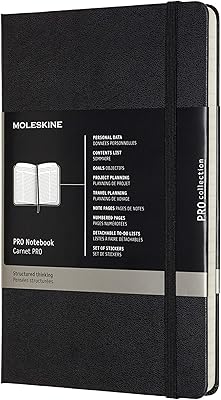 Professional notebook Moleskine 13 x 21 cm, ideal for office and work, rigid cover and elastic closure - black.. One platform, all your needs — DIAYTAR Nigeria delivers quickly.