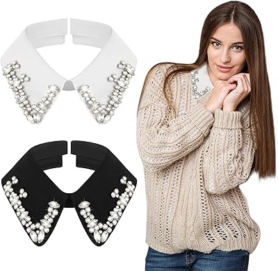 Half shirt in rhinestones, False elegant collar for women, removable collar, false collar, 2 rooms, multicolored, one size.. Embrace a new era of online shopping with DIAYTAR NIGERIA's extensive range and budget-friendly prices.