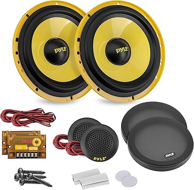 Personalized bidirectional audio system Pyle 400 W 6.5 inches, yellow.. DIAYTAR NIGERIA: Where every shopping need is met with affordable prices and reliable 5-8 day delivery.