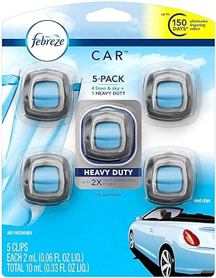 Deodoring for car febreze, set of 5 clips, linen & skyup up to 150 days (the packaging may vary).. DIAYTAR NIGERIA brings the joy of affordable shopping to your fingertips with delivery in less than 8 days.