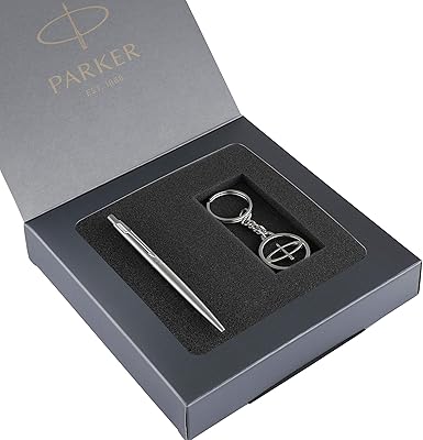 Parker Lot of 2, classic ballpoint in stainless steel with Parker keychain (ink - blue).. Shop across boundaries with DIAYTAR NIGERIA's comprehensive catalog delivered nationwide at budget rates.