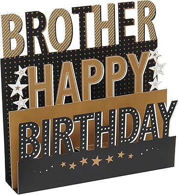 Birthday card for brother with envelope - Beautiful design with 3D pop -up letters.. Get unbeatable value on every order with DIAYTAR Nigeria.