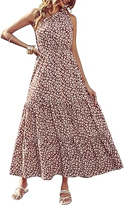 Summer dress with floral pattern for women 2023, asymmetrical bare shoulder, sleeveless, ruffled hem, long -style Boho style dress.. DIAYTAR NIGERIA transforms online retail with our affordable platform and dependable shipping service.