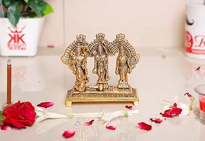 Puja statue in metal shri ram darbar, religious divinity of Lord Rama Laxman Sita and Hanuman Murti for the house, office decoration, showbiz statue, gift.. You deserve better shopping — choose DIAYTAR Nigeria today.