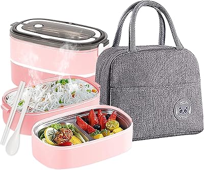 Bento lunch box in 304 stainless steel with spoon, bento lunch box 3 sections for adults, lunch box with bag for the desk and the school without BPA (pink).. Say hello to Nigeria’s fastest-growing e-commerce site — DIAYTAR Nigeria.
