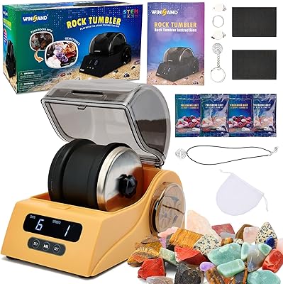 Set of Winhand Rock cups for adults and children - with noise lid, speed control and timer, includes 4 polishing grinders, raw precious stones, etc., scientific gift for all ages. (YELLOW).. Shop with confidence at Nigeria's leading affordable e-commerce platform with reliable delivery services.