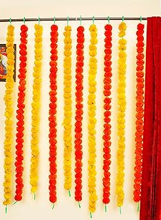 Ted ribbons artificial flowers garland (package of 10) Flowers garland for pooja bedroom decoration, Indian wedding party door - Diwali decorations for house entrance.. DIAYTAR NIGERIA: Where shopping meets satisfaction with affordable prices and prompt delivery services.