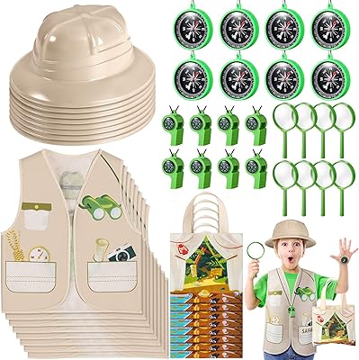 A costume game set of 48 pieces for children with 8 Hats Safari vests.. DIAYTAR NIGERIA revolutionizes online retail with our extensive selection and dependable shipping service.