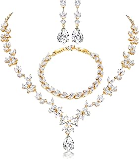 Hadkiss set of jewelry for women, set of long bracelets, set of white gold plated jewelry with cubic zirconia, hypoallergenic wedding feast jewelry for bride of honor, cubic zirconia, cubic zirrcone.. DIAYTAR NIGERIA brings a world of products to your fingertips with affordable prices and quick delivery.