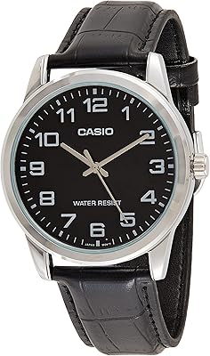 Casio watch for men with black dial and leather bracelet, mtp-v001l-1budf, black.. Embrace a new era of online shopping with DIAYTAR NIGERIA's extensive range and budget-friendly prices.