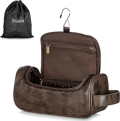 The virus toiletry bag, set of leather travel organizer for men with suspension hook, large waterproof shaving beauty kits for women, coffee.. Get unbeatable value on every order with DIAYTAR Nigeria.