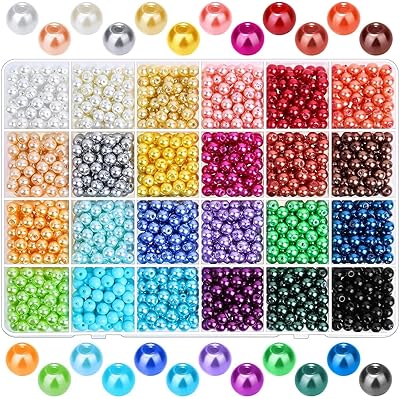 1680 6 mm pearls for crafts, 24 multiple colors with hole for the manufacture of jewelry, bracelets, necklaces and earrings.. Shop smart with DIAYTAR NIGERIA, offering a vast product range delivered to your doorstep within a week.