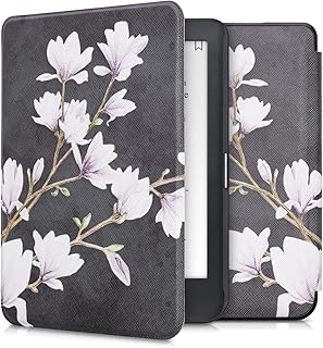KW mobile case compatible with Kobo Clara HD - Cover for polyurethane reader - Dark gray Magnolias/White/dark gray.. Your trusted shopping partner, DIAYTAR NIGERIA offers extensive selection with quick delivery options.
