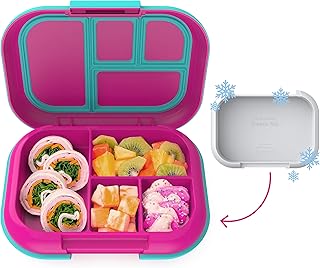 Bentgo® Kids Chill lunch box - Bento style lunch solution with 4 removable compartments and ice cream bag for meals and snacks on the go - anti -fresh, dishwasher, patented design (fuchsia/sarcelle).. DIAYTAR NIGERIA: Creating access to affordable products for every Nigerian with our swift delivery service.
